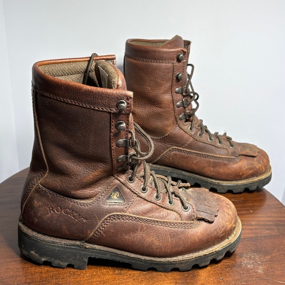 Rocky Hunting Boots Mens Size 8M Brown 8151 Waterproof Thinsulate Leather Kiltie main image 9